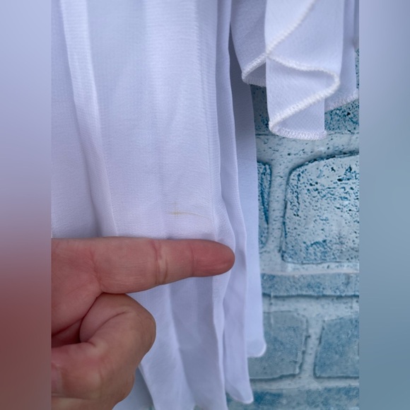 raisa vanessa trendyol white pleated lace embroidered mini dress size 36/6 - Picture 13 of 16